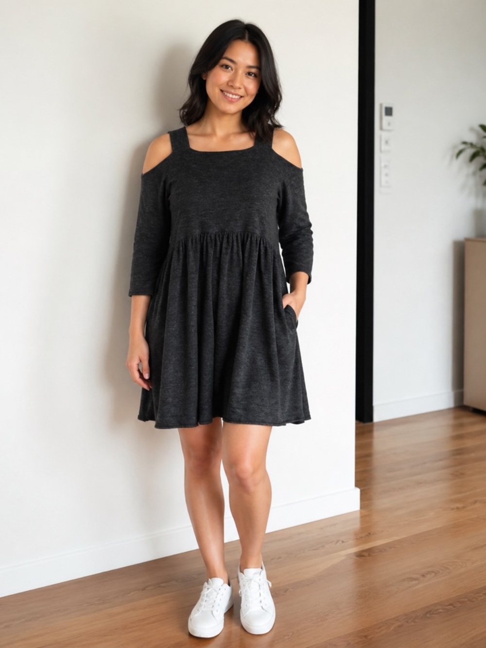 Free People Beach Cold Shoulder Cotton Dress